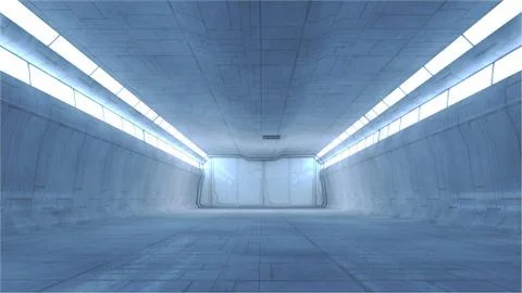 SCIFI Corridor Stock Illustration