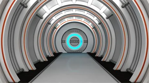 SCIFI Corridor Stock Illustration