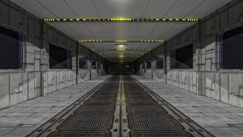 SCIFI Corridor Stock Illustration