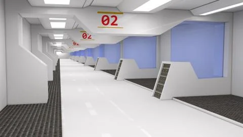 SCIFI Corridor Stock Illustration