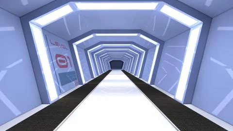 SCIFI Corridor Stock Illustration