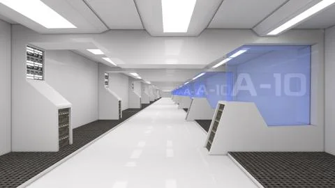 SCIFI Corridor Stock Illustration