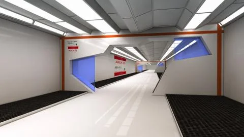 SCIFI Corridor Stock Illustration