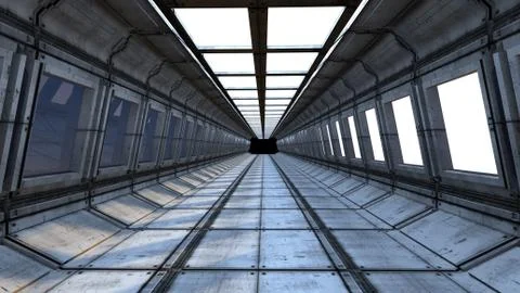 SCIFI Corridor Stock Illustration