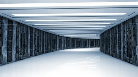 SCIFI Corridor Stock Illustration