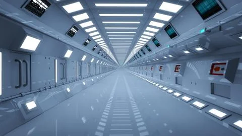 SCIFI Corridor Stock Illustration