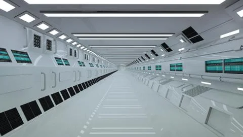 SCIFI Corridor Stock Illustration