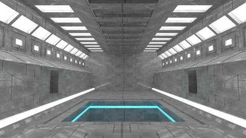 SCIFI Corridor Stock Illustration