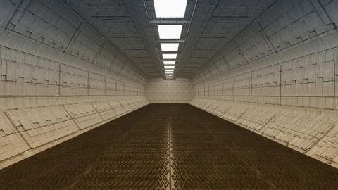 SCIFI Corridor Stock Illustration