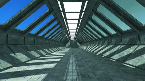 SCIFI Corridor Stock Illustration