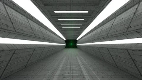 SCIFI Corridor Stock Illustration