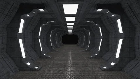 SCIFI Corridor Stock Illustration