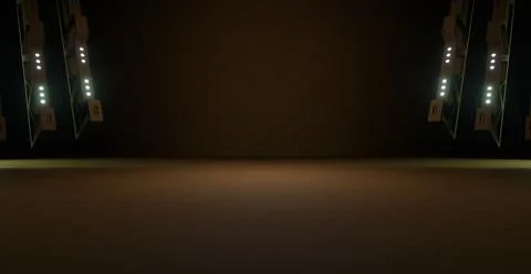 SciFi CryptoSpace Interior Crypto World Alien Scene Concept Art Awesome White Stock Illustration