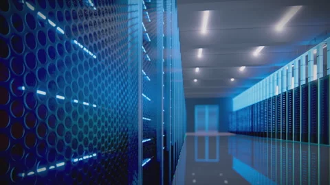 SciFi Data Center Server Mesh 4K Seamless Loop Stock Footage 341504993