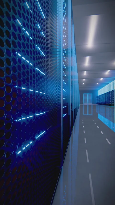 SciFi Data Center Server Mesh 4K Seamless Loop Stock Footage 341505064