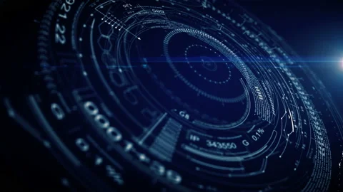 SciFi HUD circle element. Stock Footage 122363140