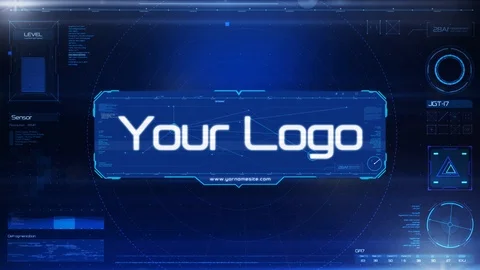 SciFi HUD Logo After Effects stock