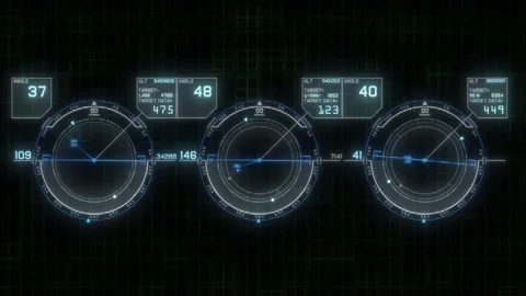 Scifi hud tech display ui Stock Footage 171889124