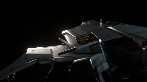 Scifi Space Ship Flying Behind Green Screen 4K Stock Footage 117803008
