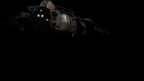 Scifi Space Ship Flying Fly By Green Screen 4K Stock Footage 117742776