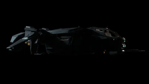 Scifi Space Ship Flying Side Green Screen Stock Footage 117802441