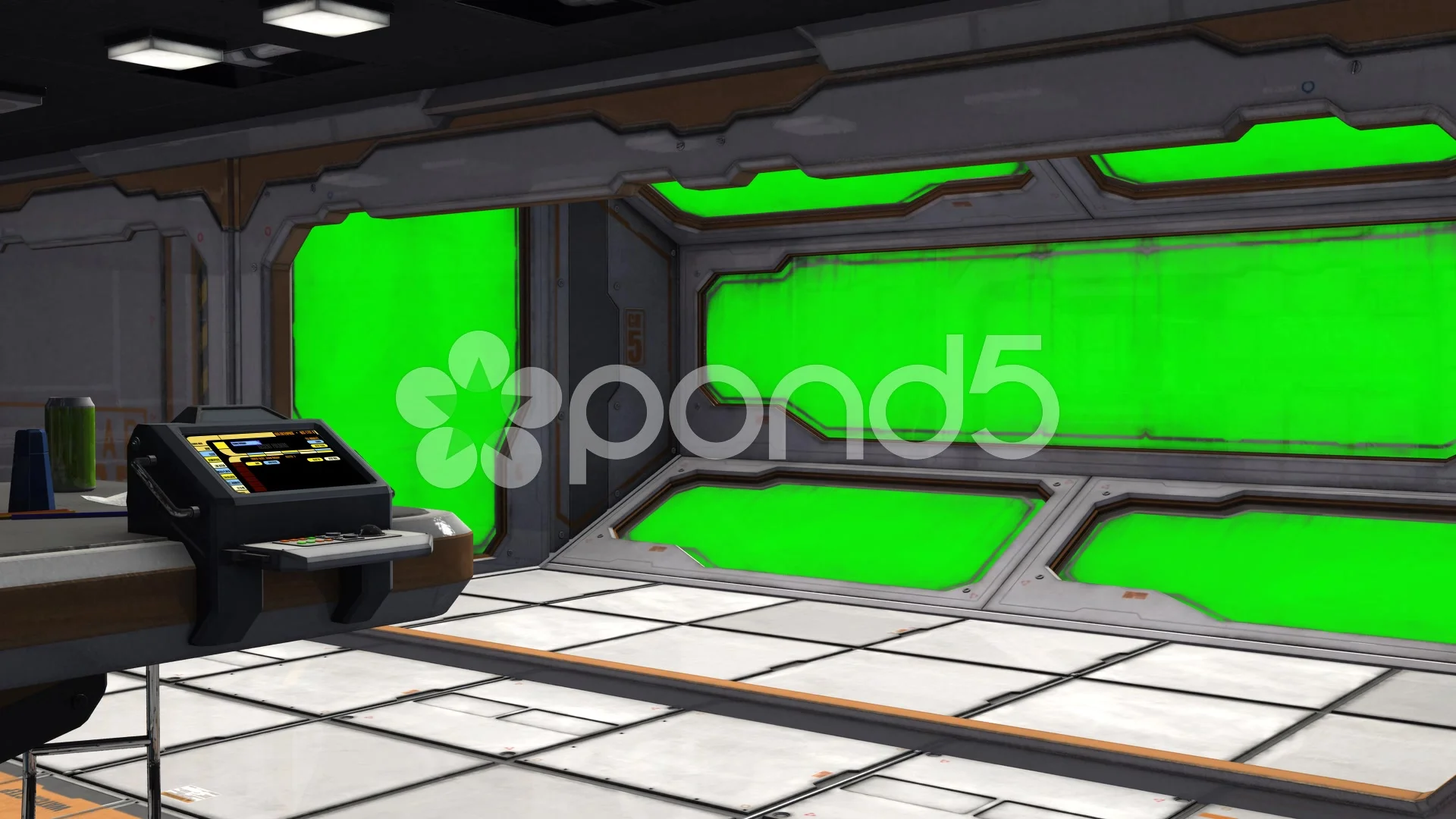 Video: Scifi Spaceship Room - Video Background - Green ...