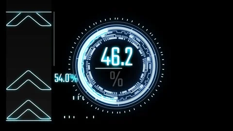 Scifi stylized abstract hud interface user animation with data analysing per Stock Footage 246683340