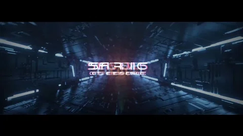 Scifi Tunnel Credits After Effects stock