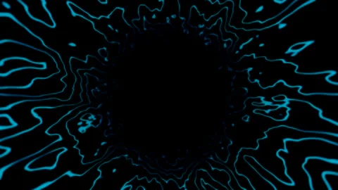 SciFi-Tunnel cyan colored Loop abstract Background 4K 25p big hole narrow lines Stock Footage 279889863