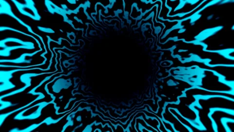 SciFi-Tunnel, cyan colored Loop abstract Background 4K 30p big hole wide lines Stock Footage 281358808