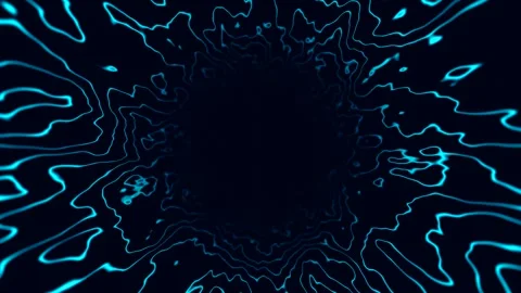 SciFi-Tunnel, cyan Loop abstract Background 4K 30p big hole narrow lines Stock Footage 281362144