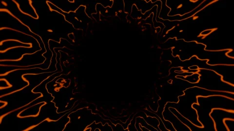 SciFi-Tunnel orange colored Loop abstract Background 4K 25 big hole narrow lines Stock-Footage 279889862