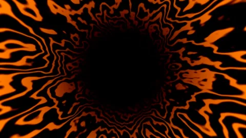 SciFi-Tunnel, orange colored Loop abstract Background 4K 30p big hole wide lines Stock Footage 281358805