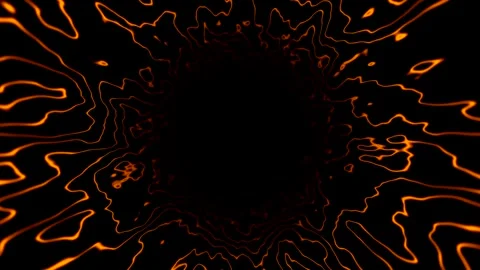 SciFi-Tunnel, orange Loop abstract Background 4K 30p big hole narrow lines Stock Footage 281362137
