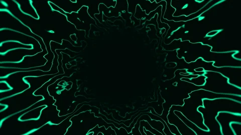 SciFi-Tunnel, turquoise Loop abstract Background 4K 30p big hole narrow lines Stock Footage 281362151