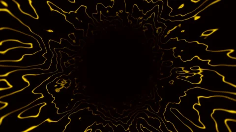 SciFi-Tunnel, yellow Loop abstract Background 4K 30p big hole narrow lines Stock Footage 281362158