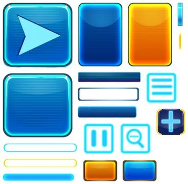 Scifi UI Elements Illustration Set 3 - UI Design - High-tech Style 스톡 일러스트