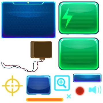 Scifi UI Elements Illustration Set 2 - UI Design - High-tech Style Illustrazione stock