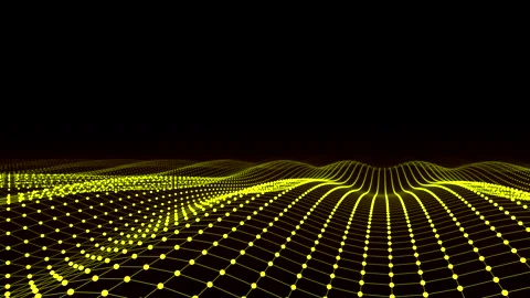 SciFi-Waves grid in space yellow seamless loop abstract Background 4K 25p Stock-Footage 280596088