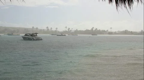 Scilly Cay Rain turns to sun, Anguilla timelapse Stock Footage 10901195