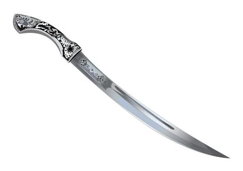Scimitar, isolated on white, vector Stock Illustration