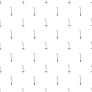 Scimitar sword pattern repeating in seamless background Stock Illustration