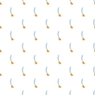 Scimitar sword repeating seamless pattern background Stock Illustration