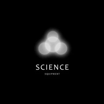 Scince equipment vector logo template. Abstract molecule icon, atom energy Stock Illustration