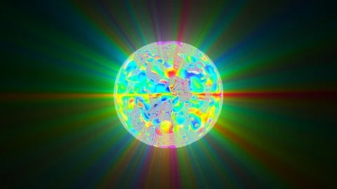 Scintillating Colorful Psychedelic Globe VJ Abstract Motion Background Loop 4 Stock Footage 101442650