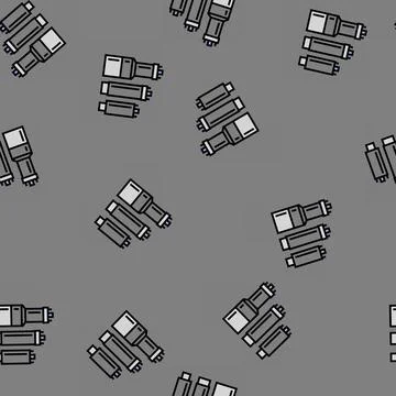 Scintillation detector nuclear energy vector seamless pattern Stock Illustration