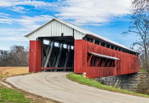 Scipio Covered Bridge Stock Photos