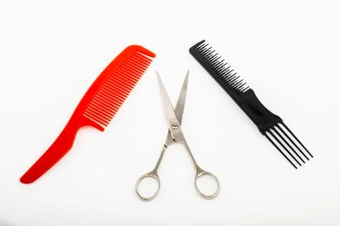 Scissor and combs Stock Photos