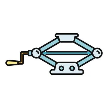 Scissor jack lifting device for car repair and maintenance Stock Illustration