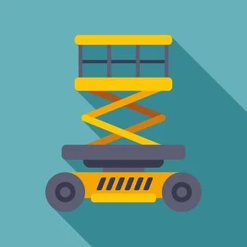 Scissor lift elevating platform construction equipment icon Stock Illustration